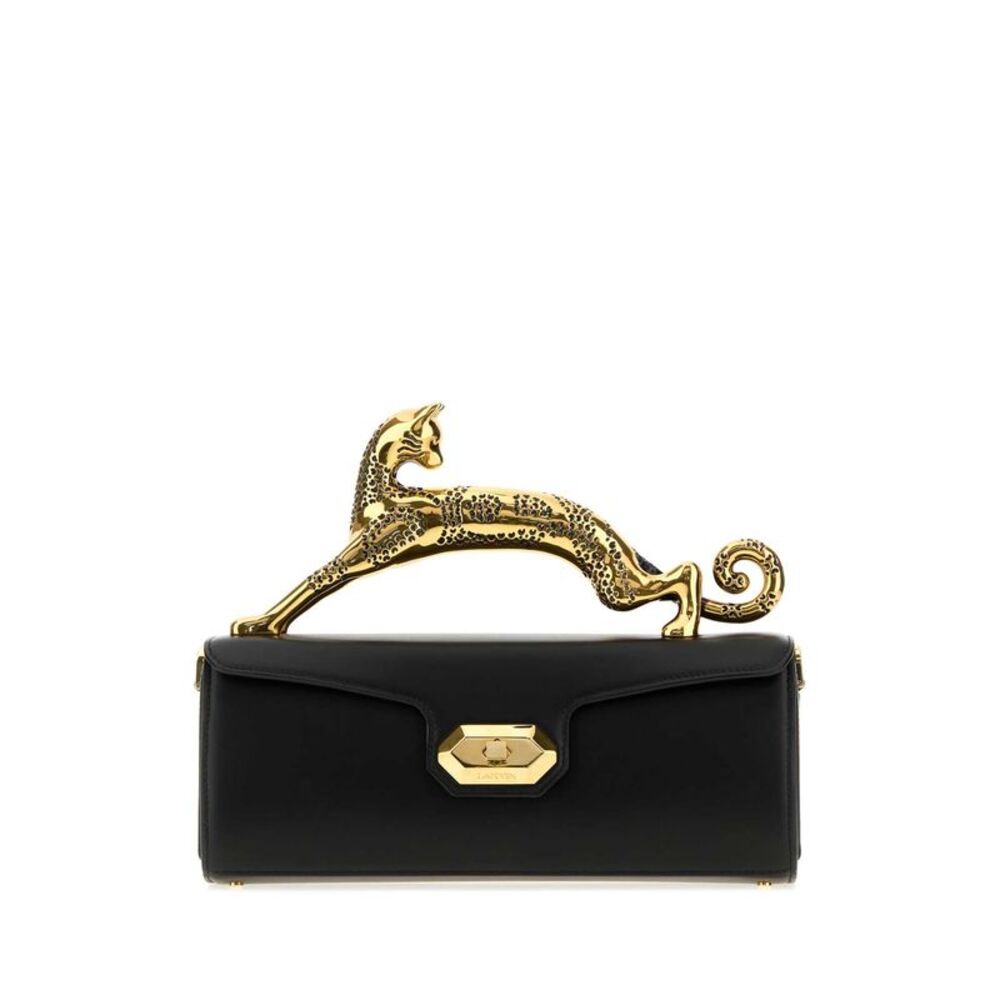 Lanvin Women Black Leather Cat Handbag